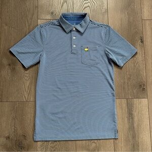 Masters Kids Blue Striped Youth Size Large Golf Polo Shirt